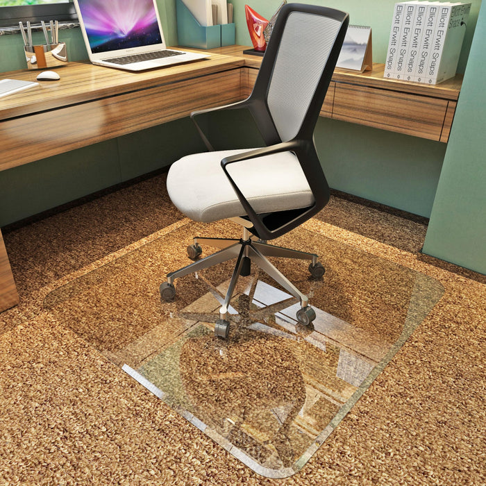 Exclusive Beveled Edge Glass Chair Mat for a Smooth Glide and Easy Roll On/Off by Clearly Innovative, Ultimate Office Chair Mat for Carpet or Hardwood Floor, 36x46