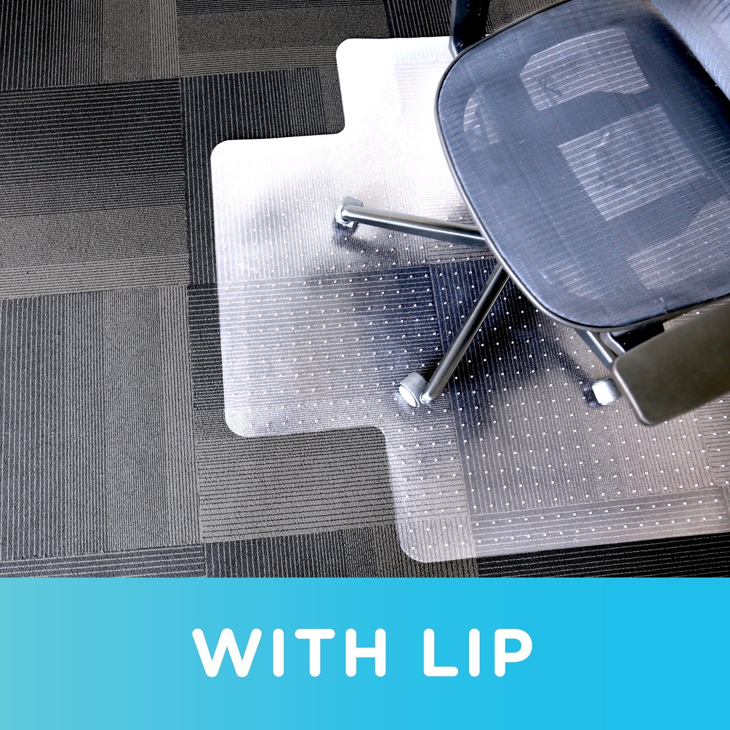 Office Chair Mat for Low Pile Carpet with Lip, 36" x 48", Clear