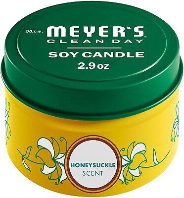 Mrs. Meyer's Honeysuckle Scented Tin Candle 12 Hour Burn Time Soy Wax - 2.9 oz - Better Savings Group