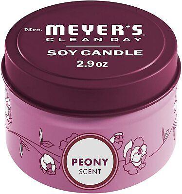 Mrs. Meyer's Peony Scented Soy Tin Candle 12 Hour Burn Time Soy Wax - 2.9 oz - Better Savings Group