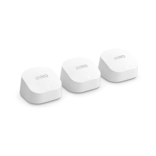 Amazon eero 6+ mesh Wi-Fi system | Fast and reliable gigabit speeds | connect 75+ devices | Coverage up to 4,500 sq. ft. | 3-pack, 2022 release - GEAR4EVER