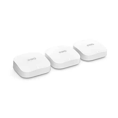 Amazon eero Pro 6E mesh Wi-Fi System | Fast and reliable gigabit + speeds | connect 100+ devices | Coverage up to 6,000 sq. ft. | 3-pack, 2022 release - GEAR4EVER