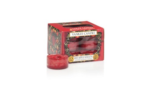 Red Apple Wreath Yankee Candle Tea Lights - Set of 12