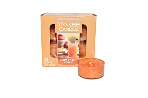 New Yankee Candle 12pk Farm Fresh Peach Tealight Tea Light Candles