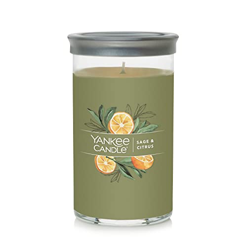 Yankee Candle Sage & Citrus Signature Medium Pillar Candle, 14.25oz