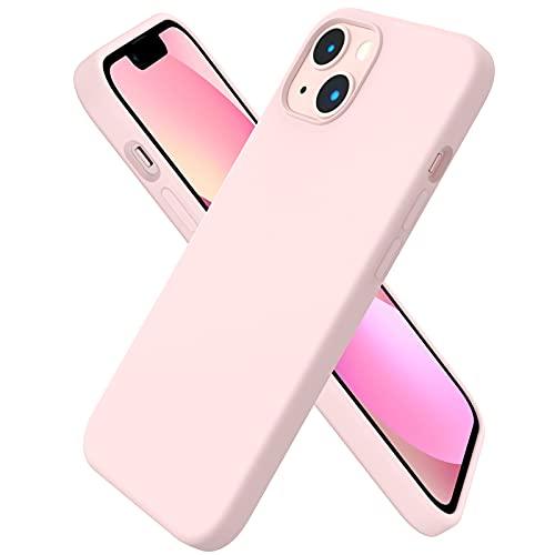 ORNARTO Compatible with iPhone 13 Case 6.1, Slim Liquid Silicone 3 Layers Full Covered Soft Gel Rubber Case Cover 6.1 inch-Chalk Pink - GEAR4EVER