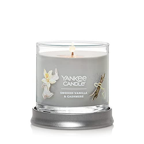 Yankee Candle Smoked Vanilla & Cashmere Scented, Signature 4.3oz Small Tumbler Single Wick Candle, Over 20 Hours of Burn Time