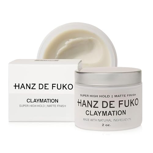 Hanz de Fuko Claymation- Premium Mens Hair Styling Clay with Matte Finish (2 oz) Cruelty Free