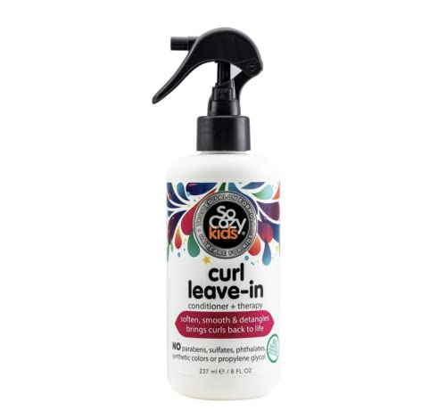 So Cozy Curl Leave In Conditioner Spray - Kids Hair Detangler Spray for Curly Hair - Paraben-Free Deep Conditioner & Detangler Spray for Kids Tangle-Free Curls (8fl oz)