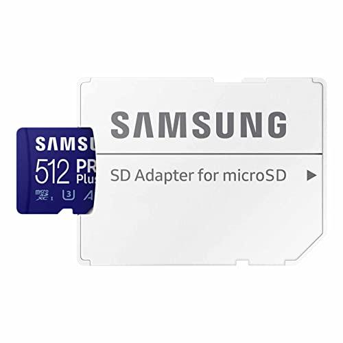 SAMSUNG PRO Plus microSD Memory Card + Adapter, 512GB MicroSDXC, Up to 180 MB/s, Full HD & 4K UHD, UHS-I, C10, U3, V30, A2 for Android Phones, Tablets, GoPRO, DJI Drone, MB-MD512SA/AM, 2023 - GEAR4EVER