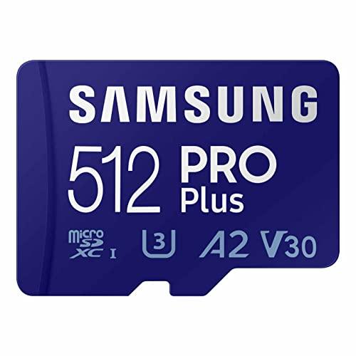 SAMSUNG PRO Plus microSD Memory Card + Adapter, 512GB MicroSDXC, Up to 180 MB/s, Full HD & 4K UHD, UHS-I, C10, U3, V30, A2 for Android Phones, Tablets, GoPRO, DJI Drone, MB-MD512SA/AM, 2023 - GEAR4EVER