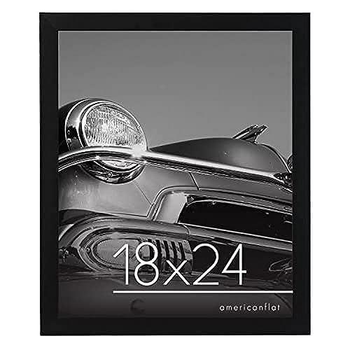 18x24 Poster Frame in Black - Composite Wood with Polished Plexiglass - Horizontal and Vertical Formats for Wall with Included Hanging Hardware - Better Savings Group