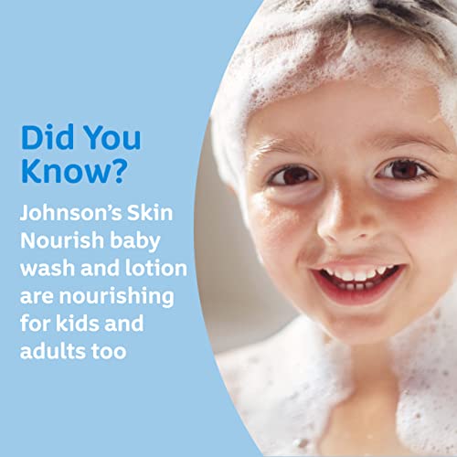 Johnson's Baby Skin Nourish Moisturizing Baby Lotion for Dry Skin with Shea & Cocoa Butter Scents, Gentle & Lightweight Body Lotion for The Whole Family, Hypoallergenic, Dye-Free, 16.9 fl. oz