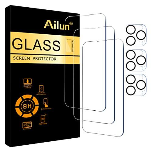 Ailun 3 Pack Screen Protector for iPhone 14 Pro Max[6.7 inch] + 3 Pack Camera Lens Protector,Sensor Protection,Dynamic Island Compatible,Case Friendly Tempered Glass Film,[9H Hardness] - HD - GEAR4EVER