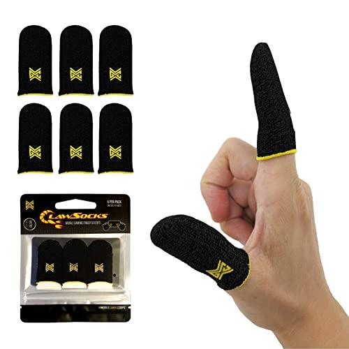 MGC ClawSocks Finger Sleeves for Gaming, Gamer Thumb Sleeves Mobile Gaming Stabilizer Compression Support Sleeve, PUBG Finger Gloves for Gaming Gloves COD Mobile Phone Game Finger Covers Wrap, 6 Pack - GEAR4EVER