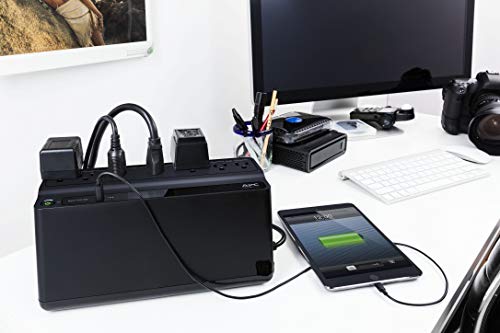 APC UPS Battery Backup and Surge Protector, 600VA Backup Battery Power Supply, BE600M1 Back-UPS with USB Charger Port