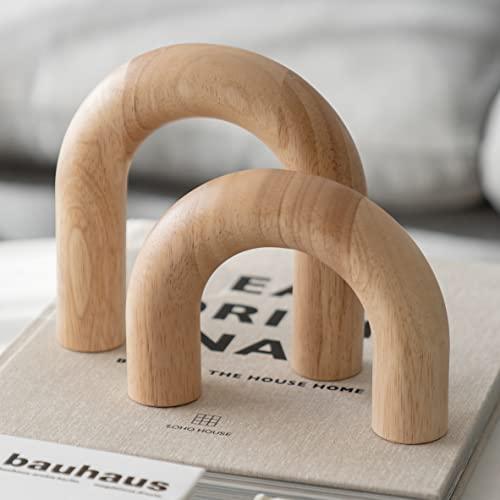 PEAKOLY Wood Arch Decorative Objects - Coffee Table Decor Items, Neutral Home Decor for Shelves, Small Shelf Decor Aesthetic, Modern Bookshelf Decor, Entryway Decor, Home Decorations for Living Room - Better Savings Group