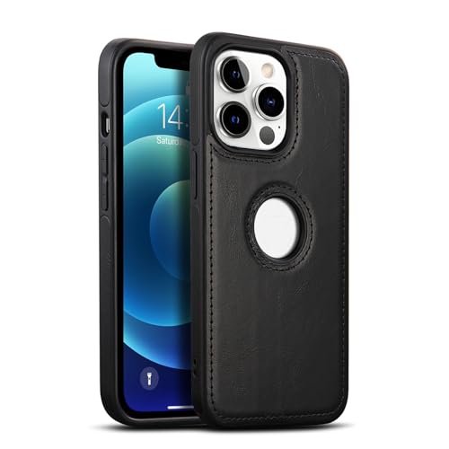 GEAR 4 EVER Frontier for iPhone 15 Pro Phone Case - Western-Style Leather - Rugged Protection and Vintage Charm - Compatible with 15 Pro (Black)