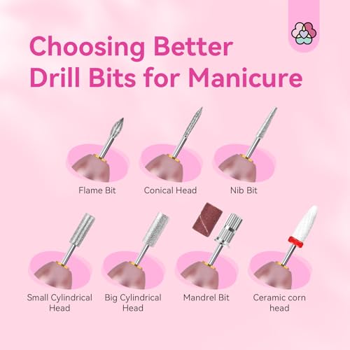 Saviland Electric Nail Drill - Electric Nail File Efile Nail Drill Professional Manicure with 6PCS Nail Drill Bits & 51Pcs Sanding Bands