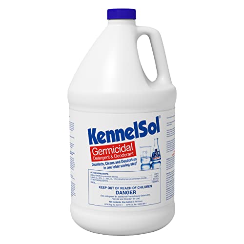 KennelSol 1-Step Kennel Cleaner - EPA Registered Liquid Concentrate Disinfectant and Deodorizer, Effective Against Bacteria and Viruses - 1 Gallon by Alpha Tech Pet