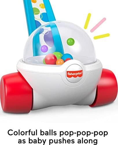 Fisher-Price Corn Popper Baby to Toddler Push Toy with Ball-Popping Action for Ages 1+ Years, 2-Piece Assembly, Blue - Better Savings Group