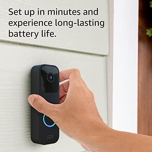 Blink Video Doorbell | Two-way audio, HD video, motion and chime app alerts and Alexa enabled — wired or wire-free (Black) - GEAR4EVER