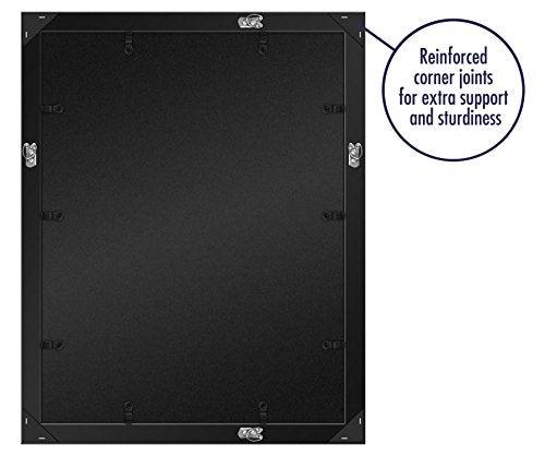 18x24 Poster Frame in Black - Composite Wood with Polished Plexiglass - Horizontal and Vertical Formats for Wall with Included Hanging Hardware - Better Savings Group