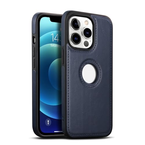 GEAR 4 EVER Frontier for iPhone 15 Pro Phone Case - Western-Style Leather - Rugged Protection and Vintage Charm - Compatible with 15 Pro (Blue)