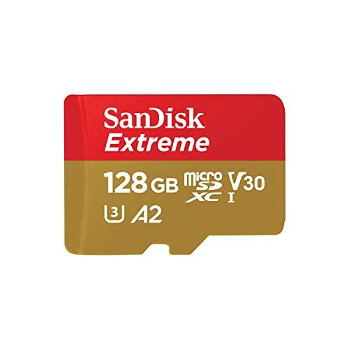 SanDisk 128GB Extreme microSDXC UHS-I Memory Card with Adapter - Up to 190MB/s, C10, U3, V30, 4K, 5K, A2, Micro SD Card - SDSQXAA-128G-GN6MA - GEAR4EVER