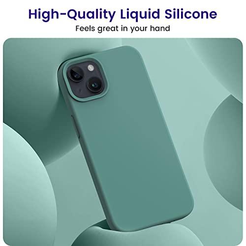 OTOFLY Designed for iPhone 13 Phone Case, Silicone Shockproof Slim Thin Phone Case for iPhone 13 6.1 inch Midnight Green - GEAR4EVER