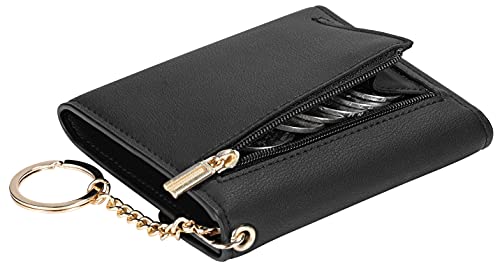 Gostwo women's Small Wallet RFID Blocking Wallet Change Pouch Credit Card Holder Mini Bifold Purse(Black)