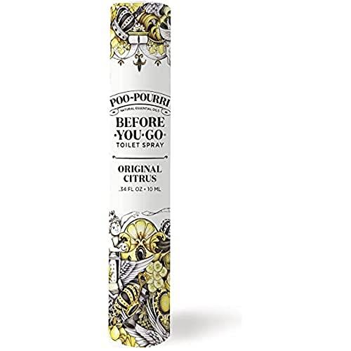 Poo-Pourri Before-You-Go Toilet Spray, Original Citrus, Travel Size 10 mL - Lemon, Bergamot and Lemongrass, 0.34 Fl Oz (Pack of 1) - Better Savings Group