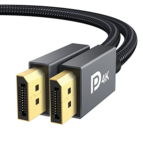 IVANKY VESA Certified DisplayPort Cable, 6.6ft DP Cable 1.2,[4K@60Hz, 2K@165Hz, 2K@144Hz], Gold-Plated Braided High Speed Display Port Cable 144Hz, for Gaming Monitor, Graphics Card, TV, PC, Laptop