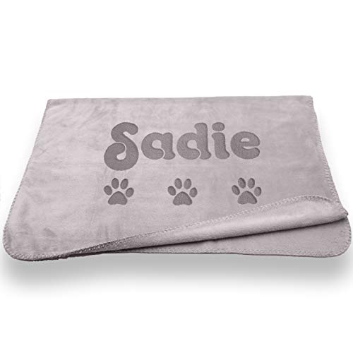 Custom Catch Personalized Dog Blanket - Gray or Beige - Large