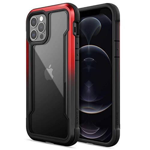 RAPTIC Shield Case Compatible with iPhone 12 Case & iPhone 12 Pro Case, Shock Absorbing Protection, Durable Aluminum Frame, 10ft Drop Tested, Fits iPhone 12 & 12 Pro, Black & Red - GEAR4EVER