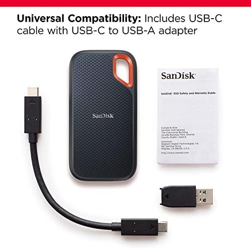 SanDisk 2TB Extreme Portable SSD - Up to 1050MB/s - USB-C, USB 3.2 Gen 2 - External Solid State Drive - SDSSDE61-2T00-G25 - GEAR4EVER