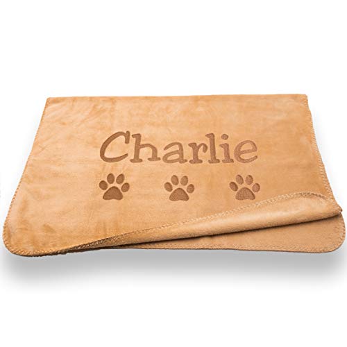 Custom Catch Personalized Dog Blanket - Gray or Beige - Large