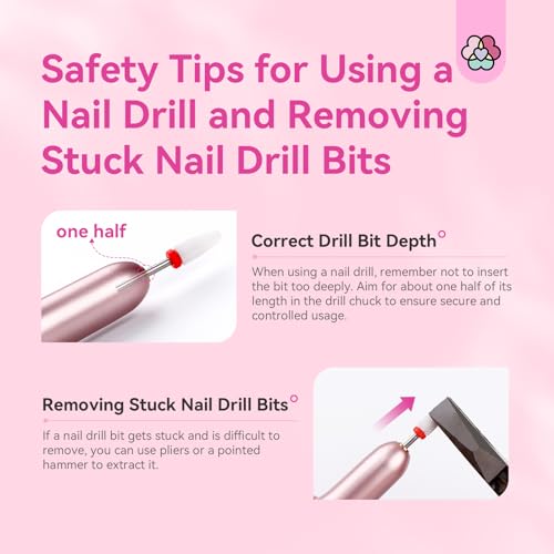 Saviland Electric Nail Drill - Electric Nail File Efile Nail Drill Professional Manicure with 6PCS Nail Drill Bits & 51Pcs Sanding Bands