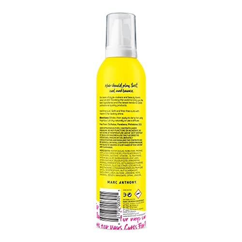 Marc Anthony Strictly Curl Enhancing Styling Foam , Extra Hold - Vitamin E & Silk Proteins Transforms Frizzy Hair to Full , Shiny , Defined Curls - Sulfate-Free Anti-Frizz Styling Mousse Product