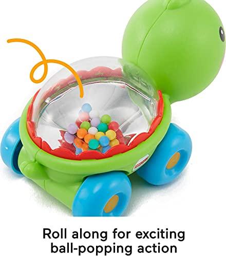 Fisher-Price Baby Crawling Toy Poppity Pop Turtle Push-Along Vehicle With Ball Popping Sounds For Ages 6+ Months - Better Savings Group