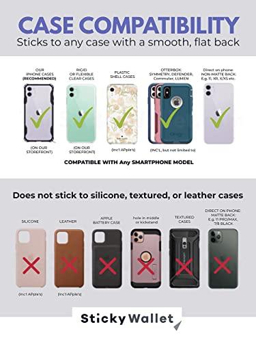 LIFESTYLE DESIGNS The StickyWallet – Premium Spandex Stick-on Phone Wallet Card Holder for any Case – Unique Double Pocket Design + Finger Strap (1 Pack) - GEAR4EVER