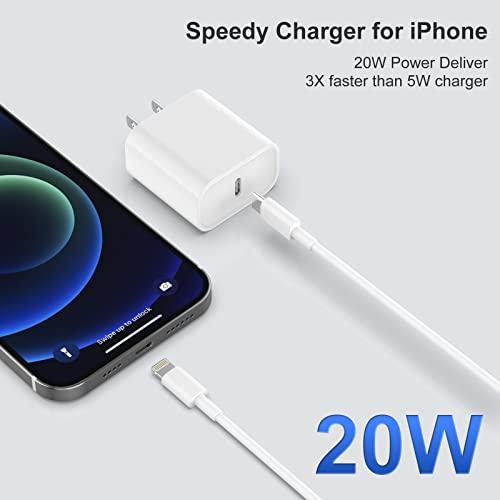 iPhone Charger [Apple MFi Certified] 2 Pack 20W PD USB C Wall Fast Charger Adapter with 2 Pack 6FT Type C to Lightning Cable Compatible with iPhone 14 13 12 11 Pro Max XR XS X,iPad - GEAR4EVER