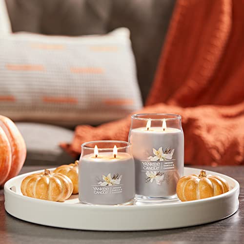 Yankee Candle Smoked Vanilla & Cashmere Scented, Signature 13oz Medium Jar 2-Wick Candle, Over 35 Hours of Burn Time