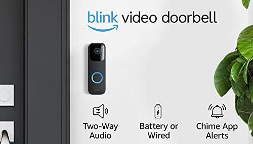 Blink Video Doorbell | Two-way audio, HD video, motion and chime app alerts and Alexa enabled — wired or wire-free (Black) - GEAR4EVER