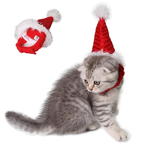 ANIAC Christmas Hamster Hats Guinea Pig Costume Mini Santa Hat for Kitten Chinchilla Rabbit Bunny Hedgehog Ferret Squirrel Rats Duck Newborn Puppy