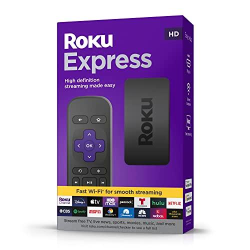 Roku Express (New) | HD Roku Streaming Device with Simple Remote (no TV controls), Free & Live TV - GEAR4EVER