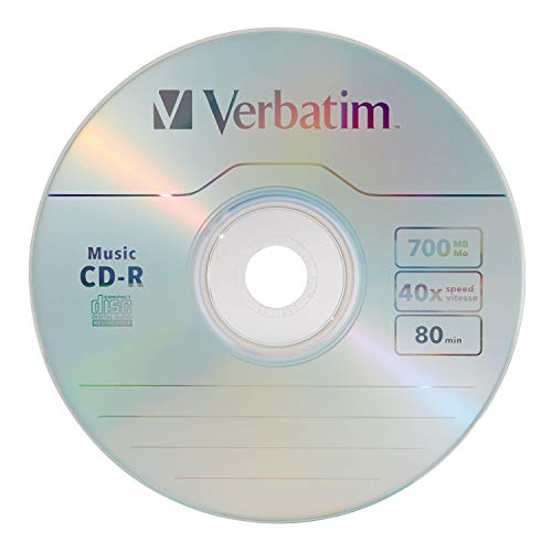 Verbatim Music CD-R 80 Minute 700 MB Blank Recordable Audio Discs 25pk Spindle, Silver