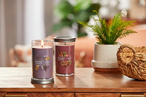 Yankee Candle Dried Lavender & Oak Signature Medium Pillar Candle, 14.25oz, Medium Purple