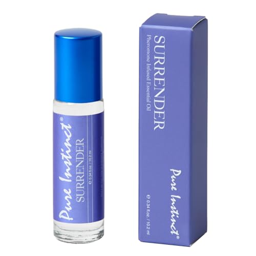 Pure Instinct SURRENDER Roll-On The Original Pheromone Infused Essential Oil Perfume Fragrance EdP Parfum - For Her Women - TSA Ready 0.34 fl oz