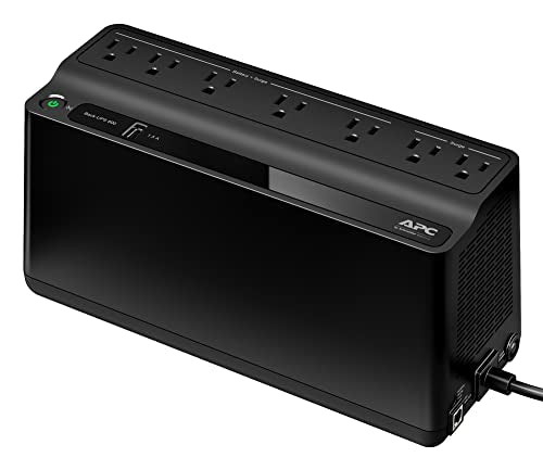 APC UPS Battery Backup and Surge Protector, 600VA Backup Battery Power Supply, BE600M1 Back-UPS with USB Charger Port